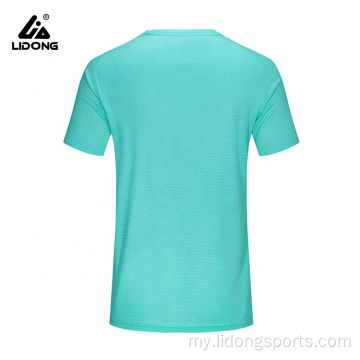 လွင်ပြင်အပြာရောင်အပြာ polyester အားကစားရုံအခြား tshirt လက္ကား